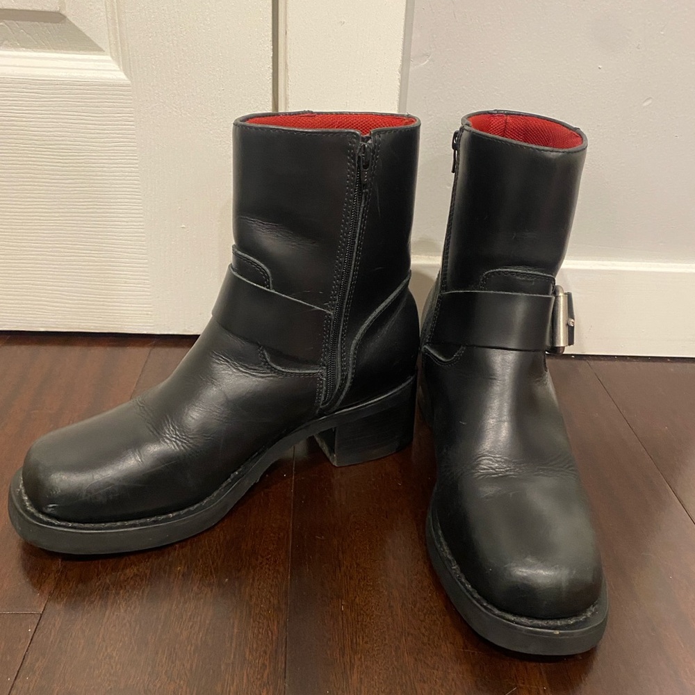 Durango Black Leather Men's Boots with Buckle - Picture 2 of 5